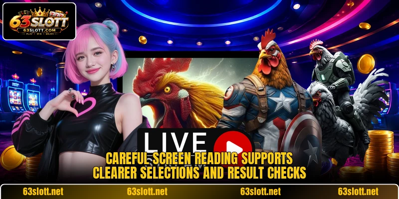 Careful screen reading supports clearer selections and result checks