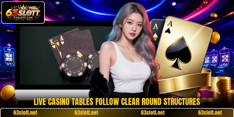 Live casino tables follow clear round structures