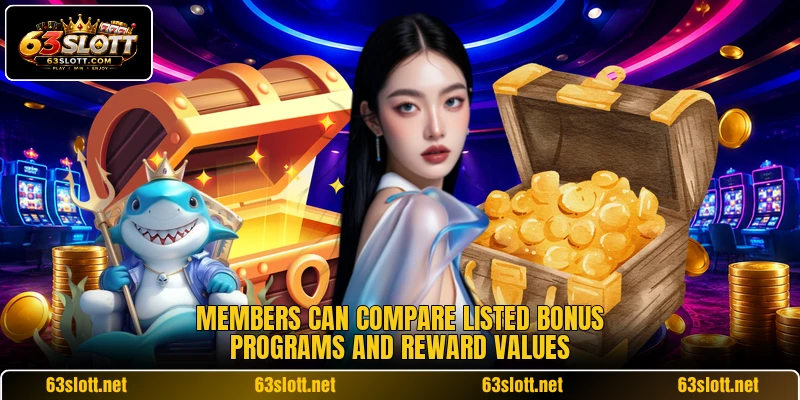 Members can compare listed bonus programs and reward values