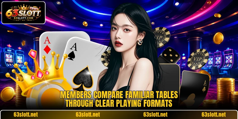 Members compare familiar tables through clear playing formats