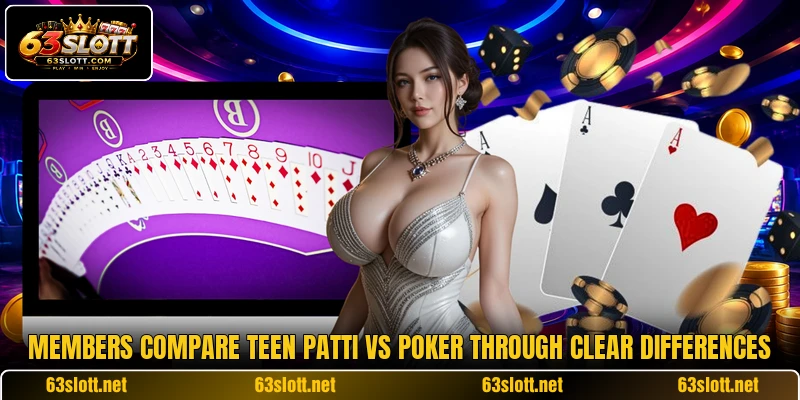 Members compare teen patti vs poker through clear differences