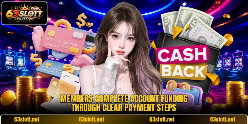 Members complete account funding through clear payment steps