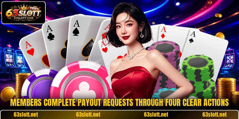Members complete payout requests through four clear actions