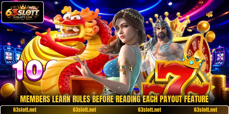 Members learn rules before reading each payout feature