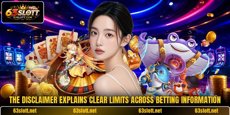 The disclaimer explains clear limits across betting information